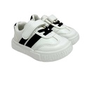 Kids sneakers with black lines - White