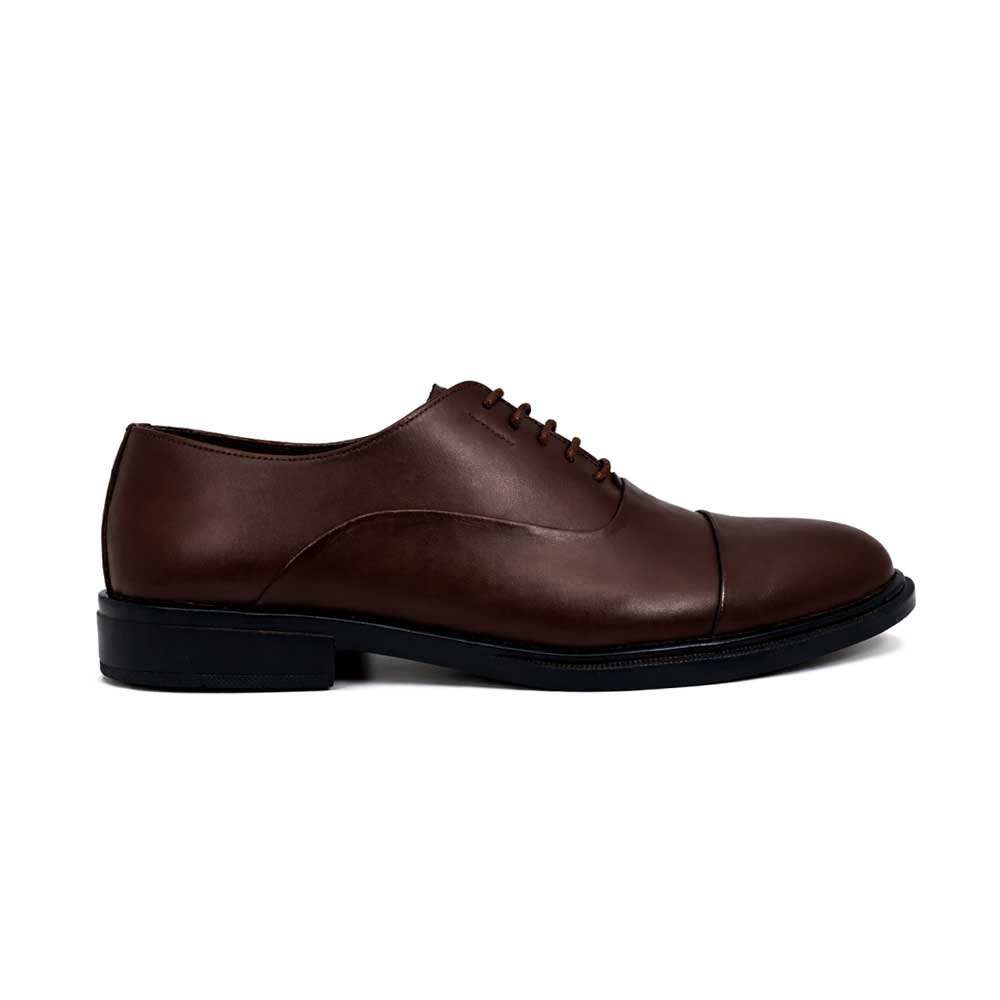 حذاء رجالي جلد طبيعي - بني