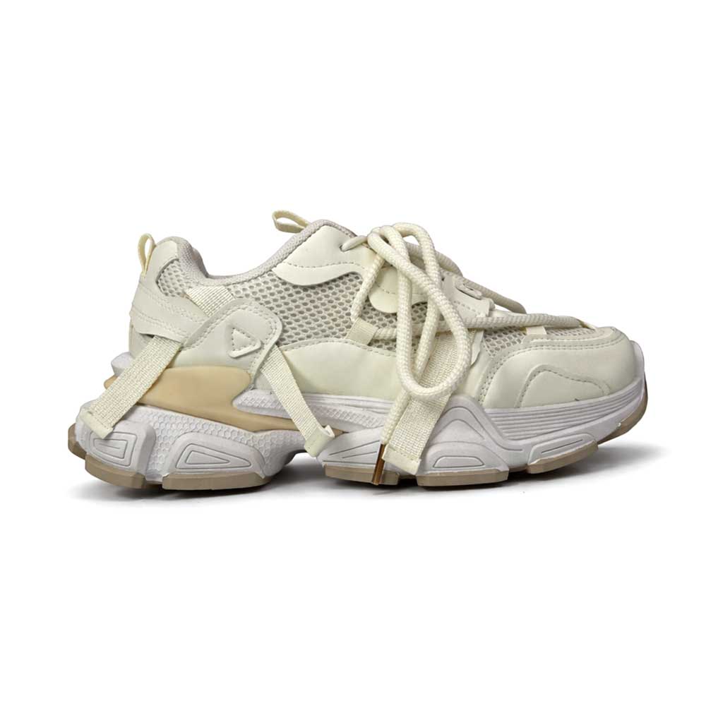 Women's Chunky Sole Sneakers - Beige