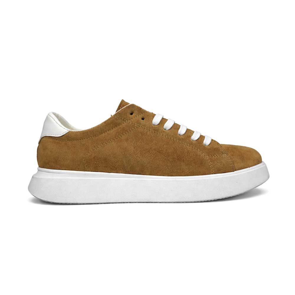 Men's Genuine Leather Sneakers - Beige