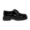 Men's Shiny Platform Shoes - Black